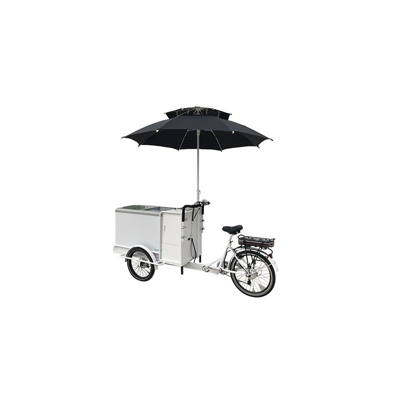 KidsCab cargo bike ice cream cart with freezer