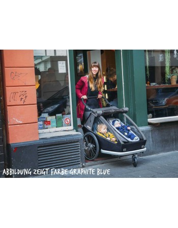 CROOZER KID FOR 2 PLUS Vaaya 2in1 Graphite Blue 2020 - Child Bicycle  Trailer